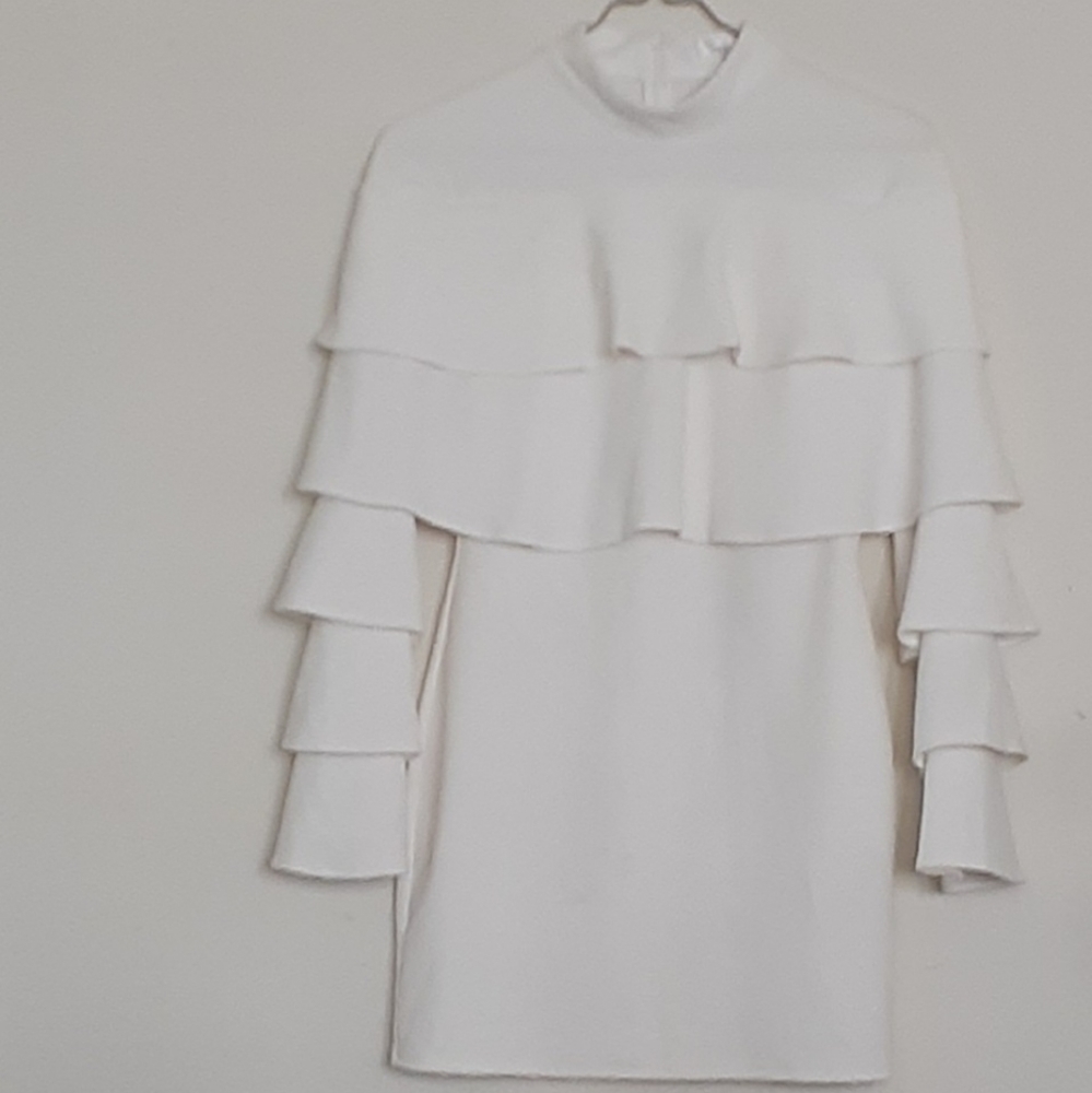 Misguided Cream Tired Womens Dress  Size 6